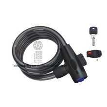 High Quality Bicycle Spiral Cable Lock with Steel Cable (HLK-019)